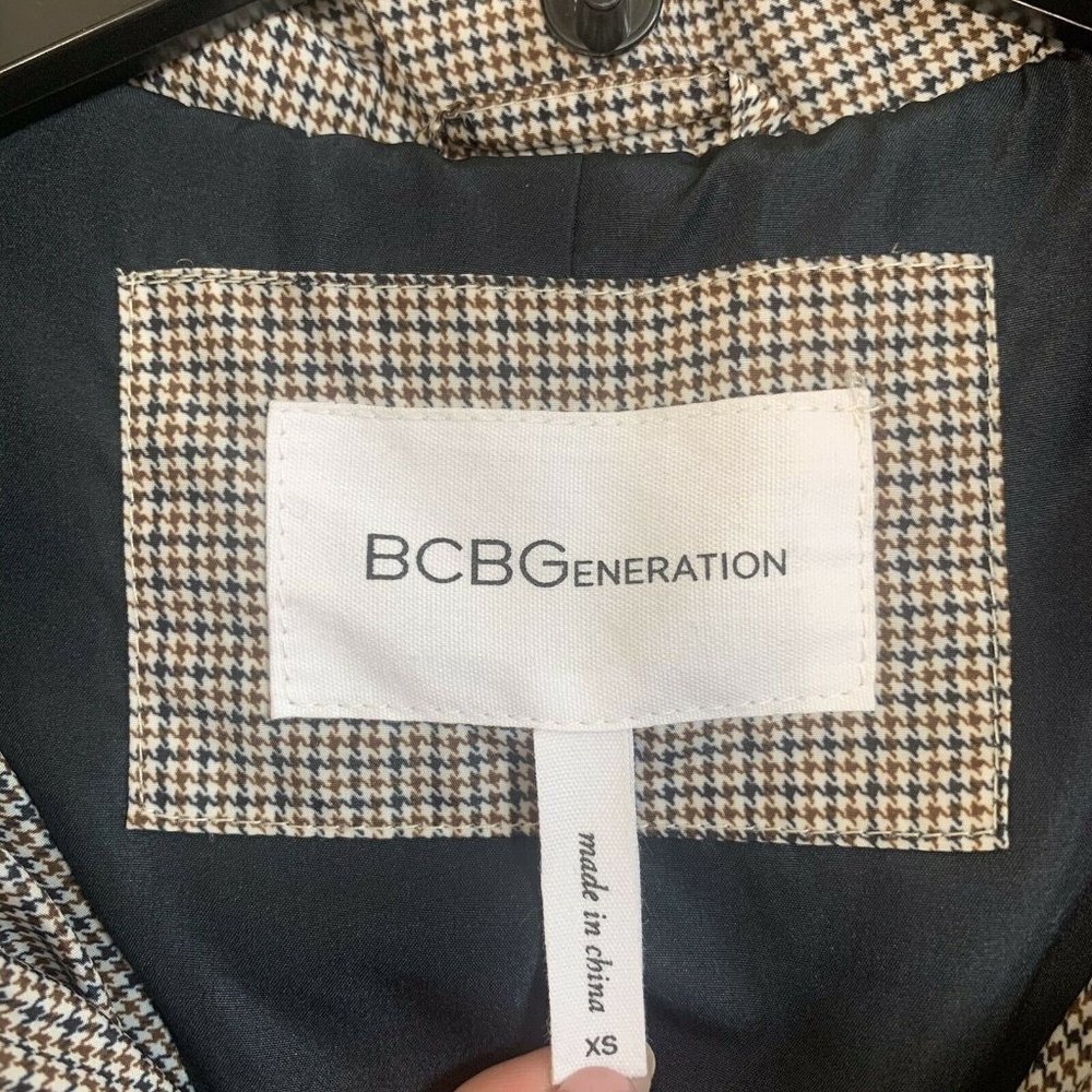 Bcbgeneration Houndstooth Puffer Jacket Coat Fur - image 7